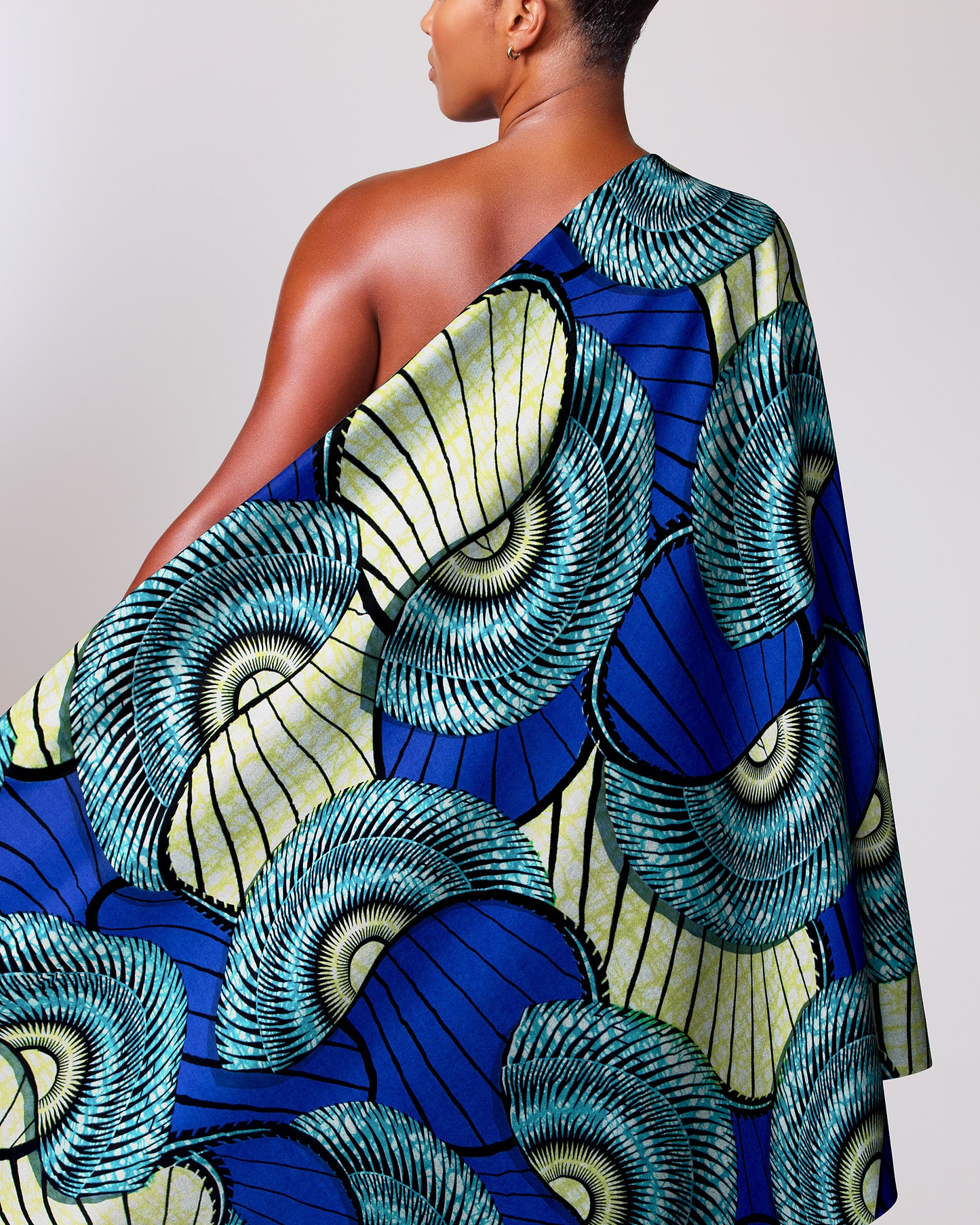 Vibrant blue teal patterned fabric super-wax vls7254.005