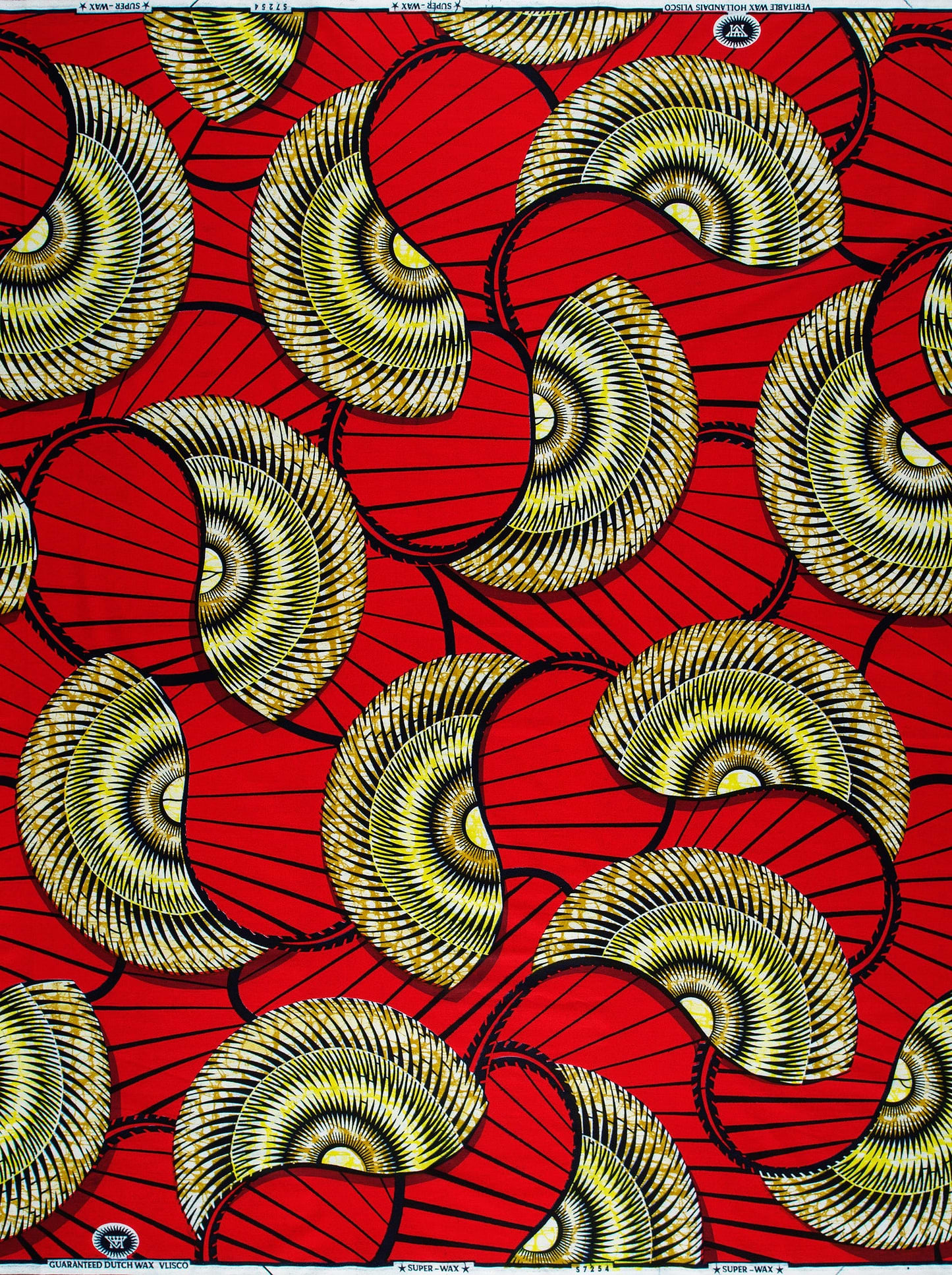 Vibrant red african print fabric super-wax vls7254.006