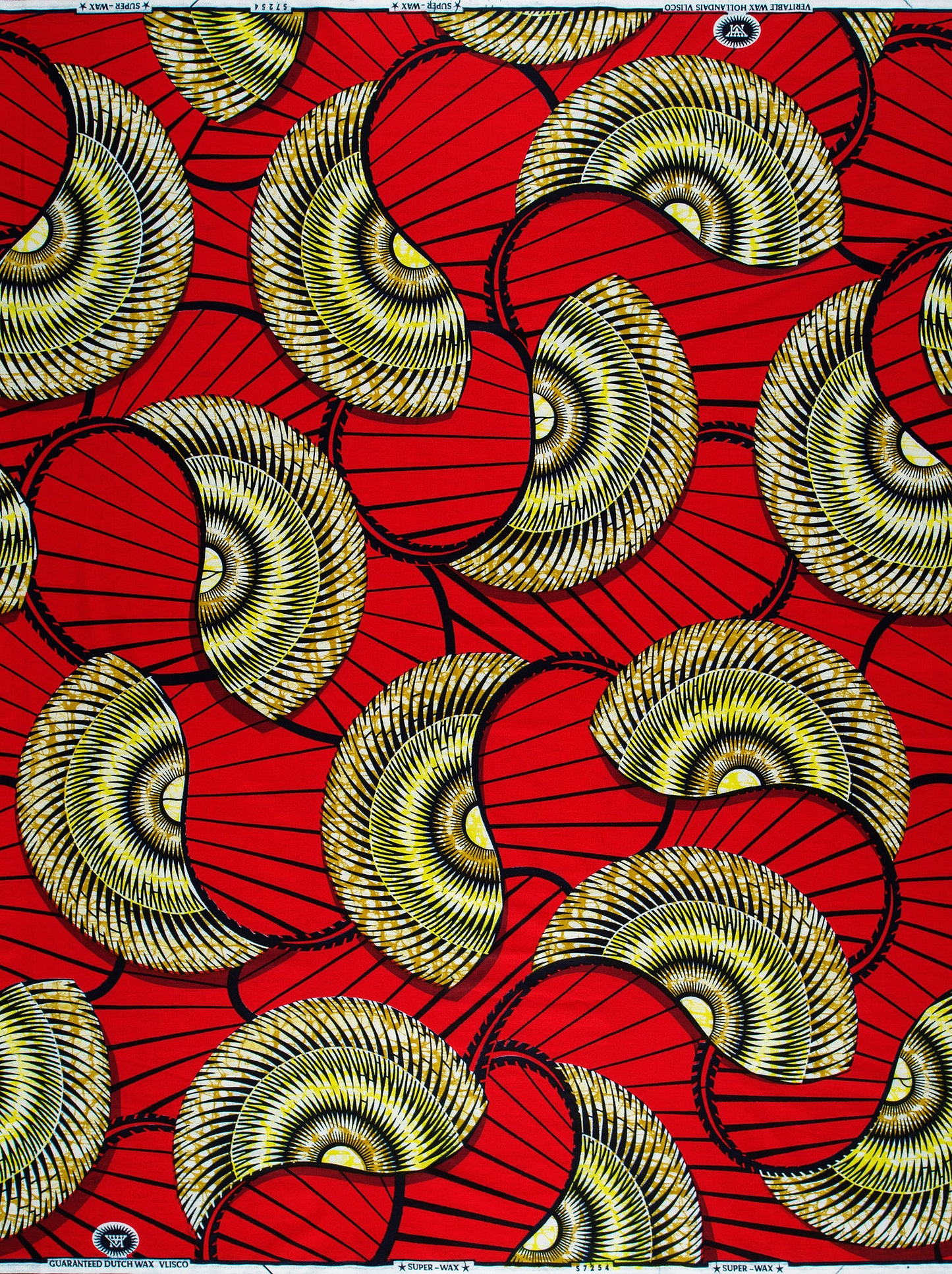 Vibrant red african print fabric super-wax vls7254.006