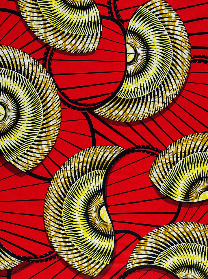 Vibrant red fabric bold spiral super-wax vls7254.006