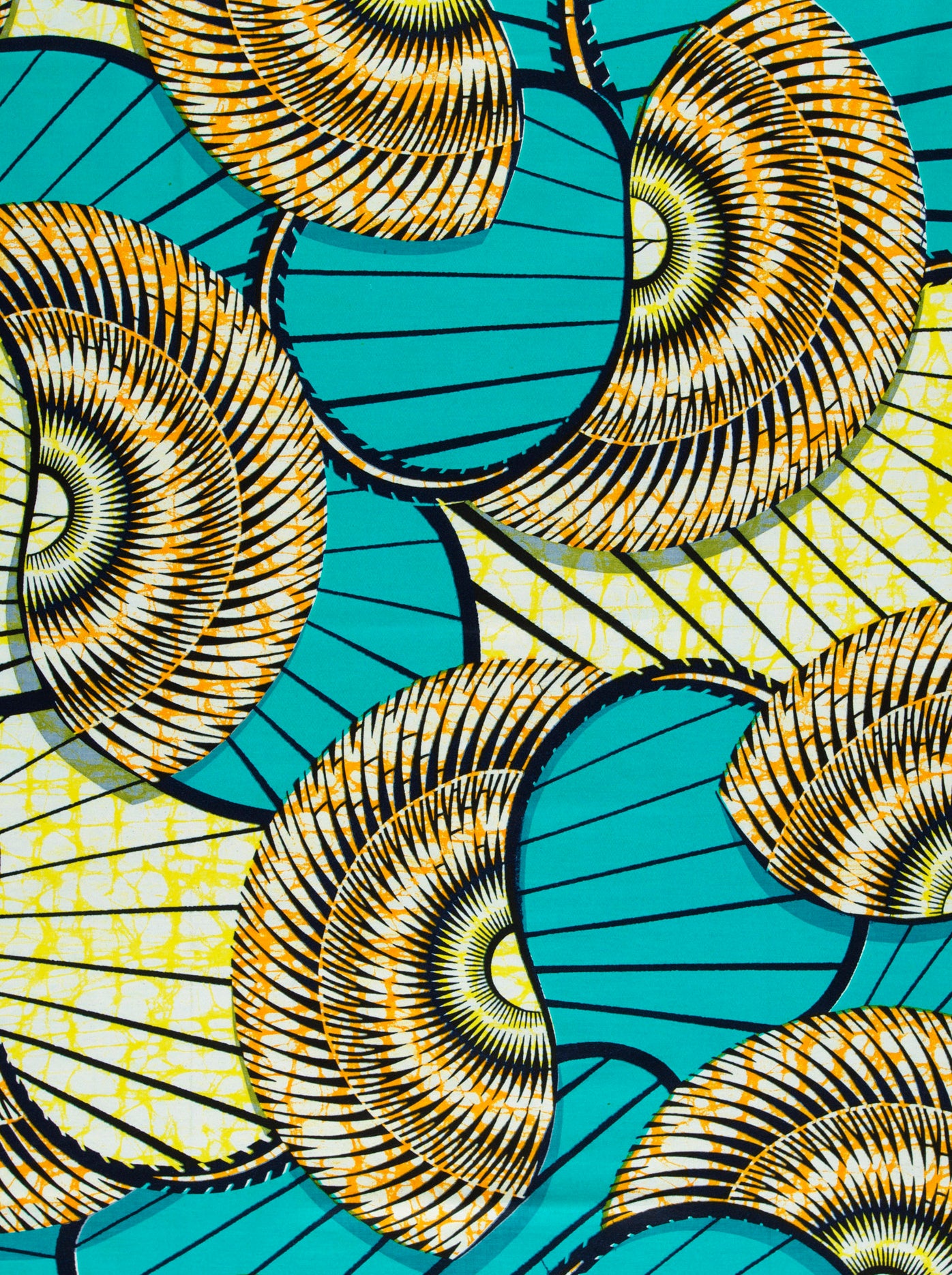 Vibrant turquoise fabric bold golden-yellow super-wax vls7254.007