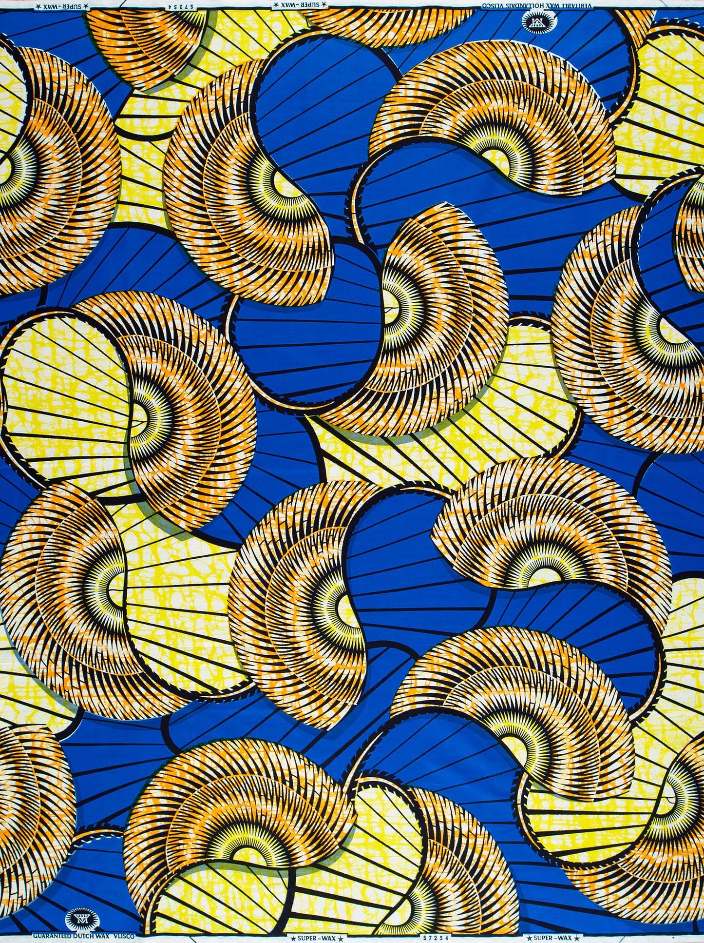 Vibrant blue yellow african print super-wax vls7254.009