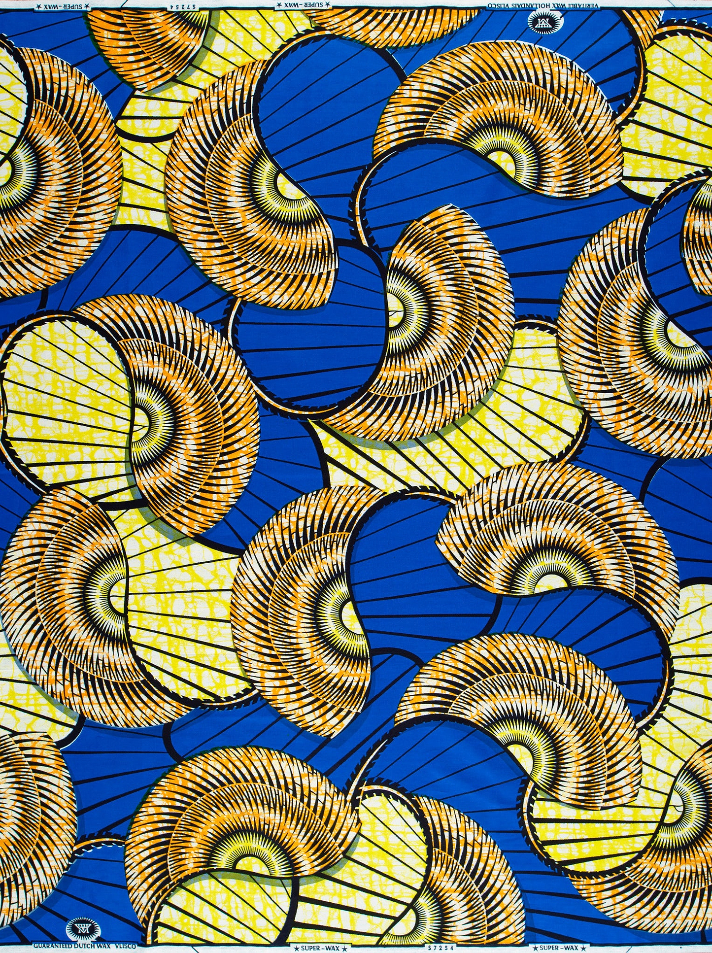 Vibrant blue yellow african print super-wax vls7254.009