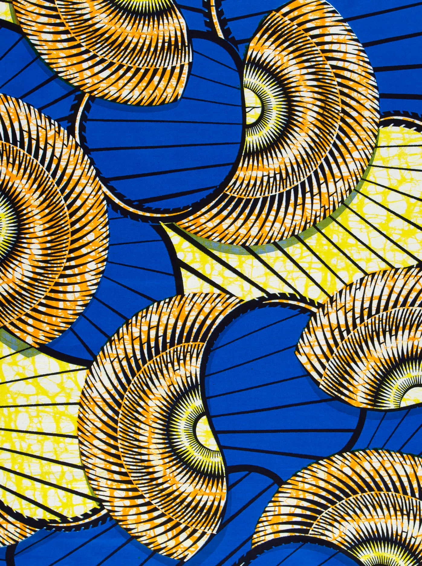 Vibrant blue yellow african print super-wax vls7254.009