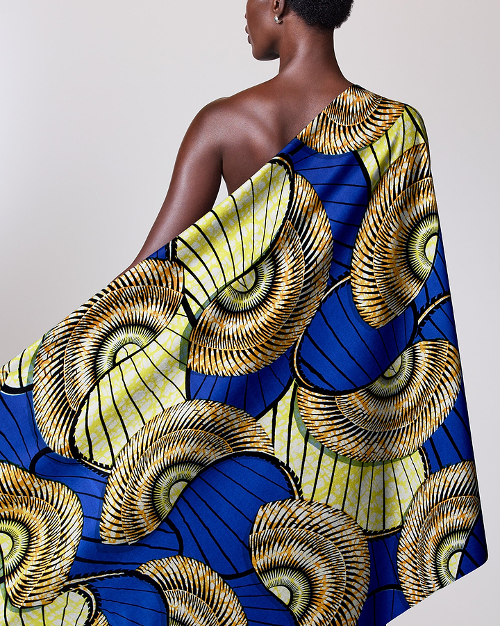 Vibrant blue yellow gold patterned super-wax vls7254.009