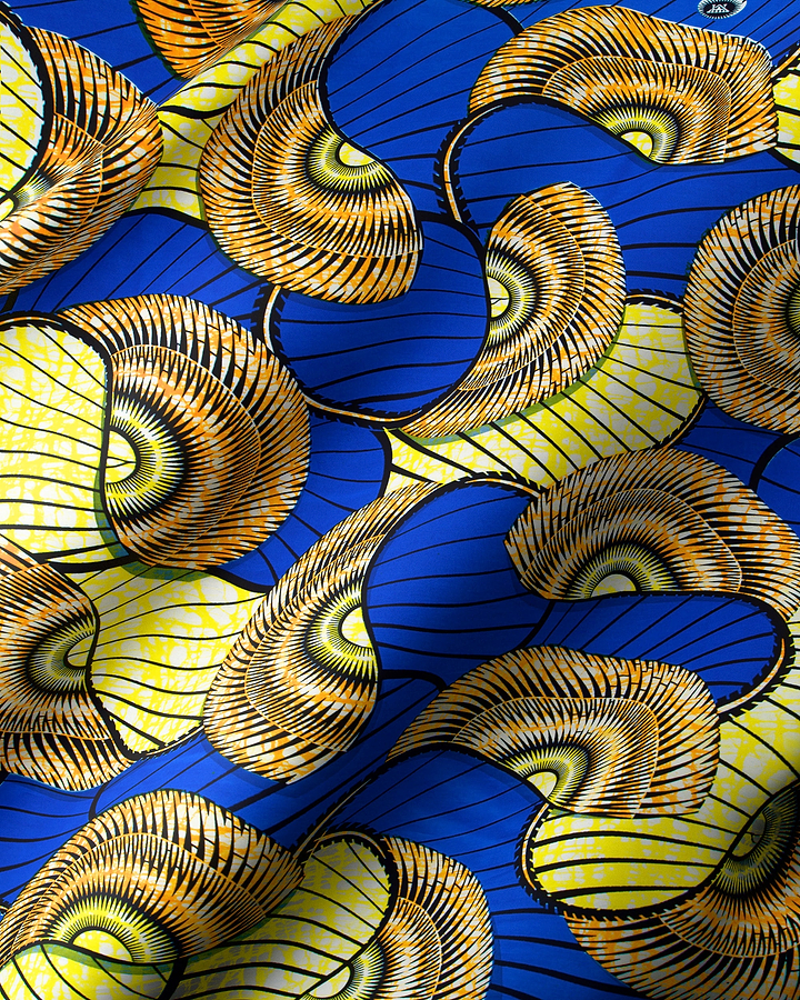 Vibrant blue yellow gold patterned super-wax vls7254.009