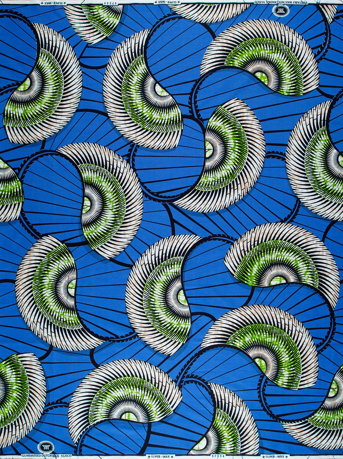 Vibrant blue african print fabric super-wax vls7254.010