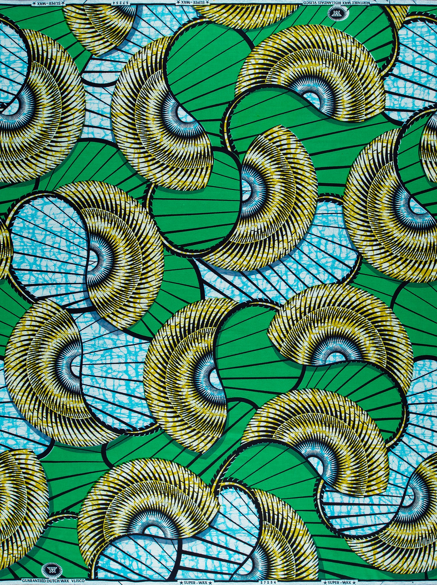 Vibrant green fabric bold yellow super-wax vls7254.011