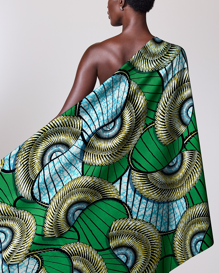 Vibrant green blue gold patterned super-wax vls7254.011