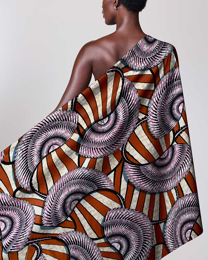 Vibrant one-shoulder wrap dress bold super-wax vls7254.014