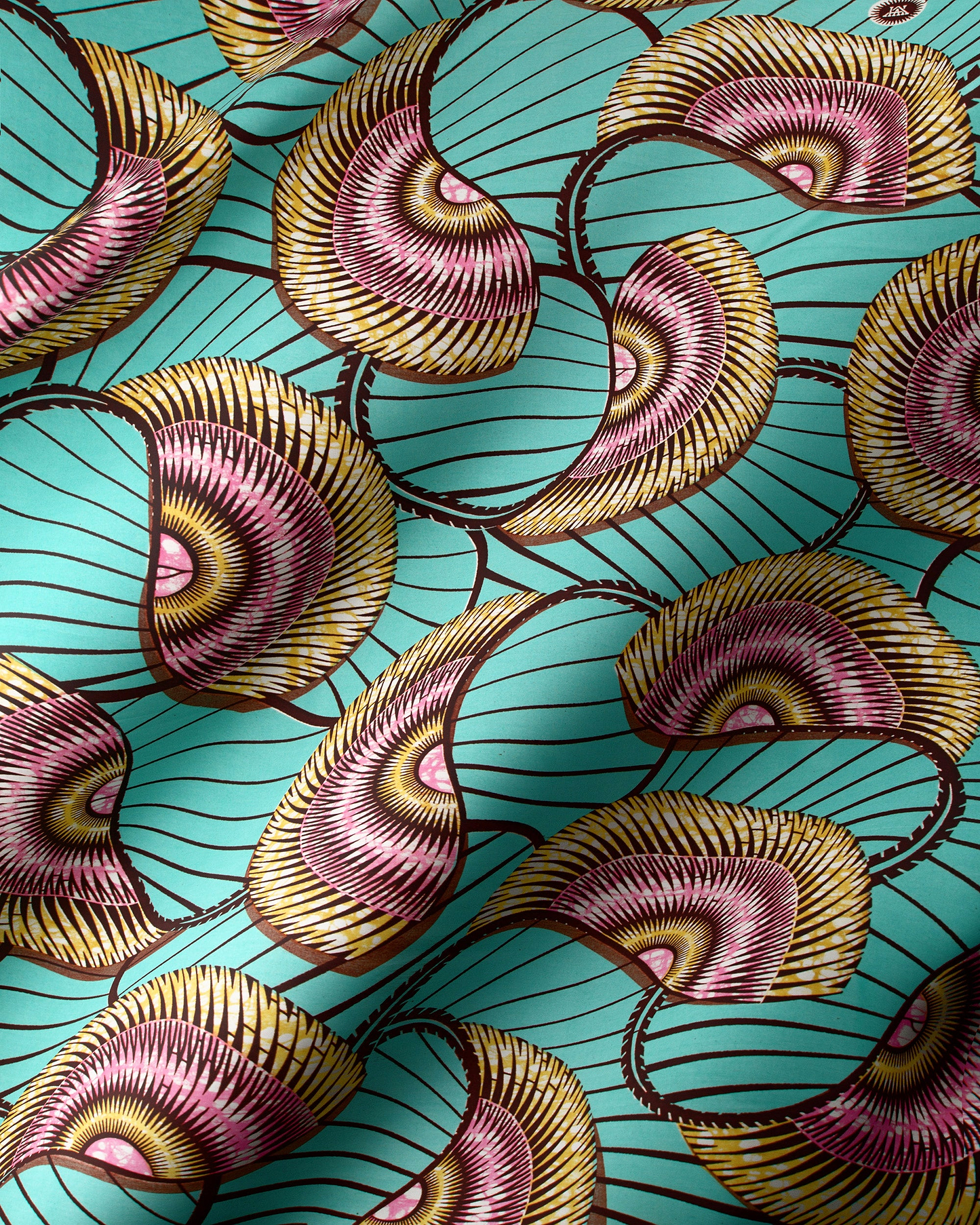 Vibrant turquoise fabric bold patterns super-wax vls7254.015