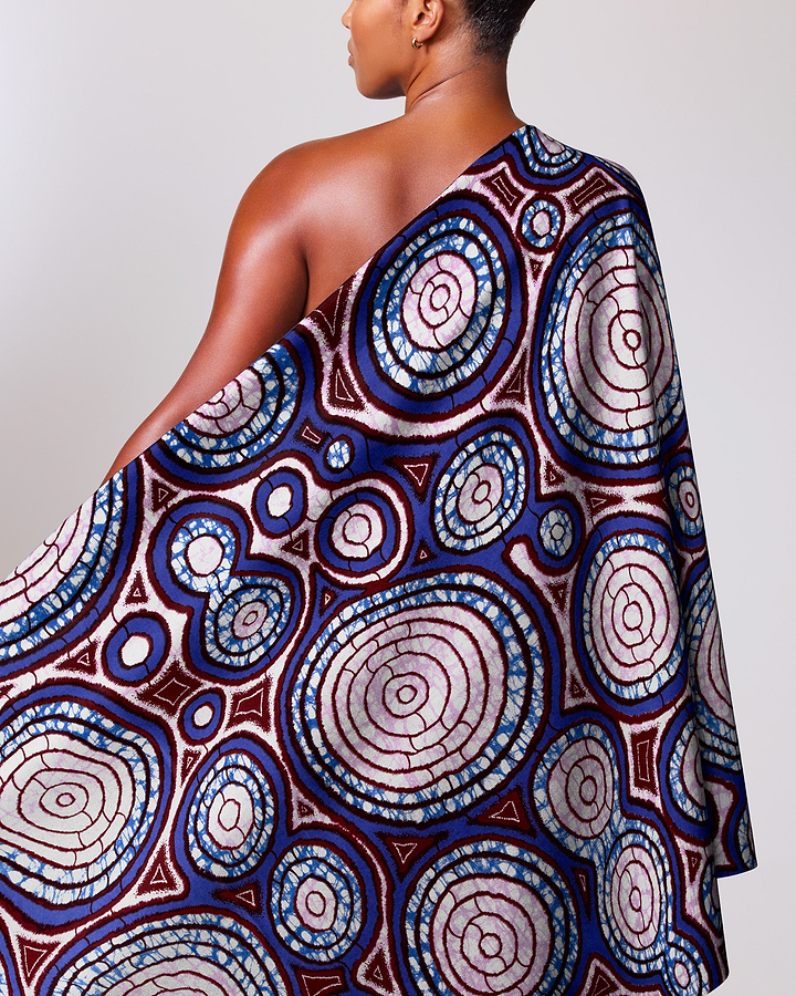Vibrant one-shoulder wrap dress bold super-wax vls7336.002