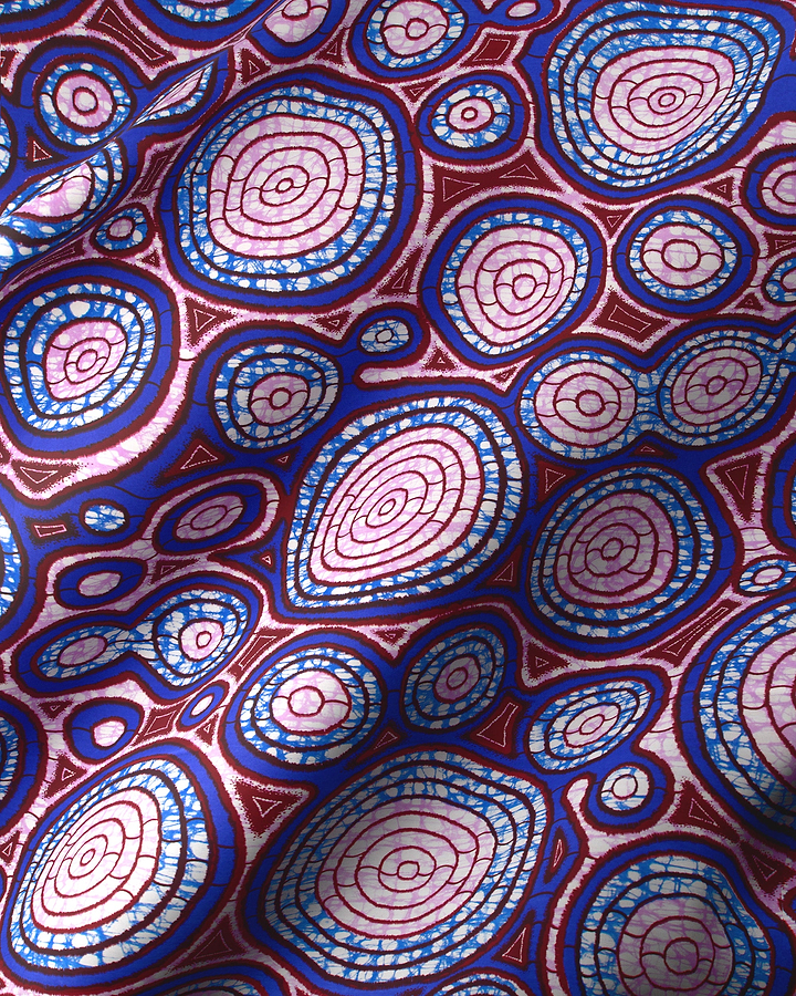 Vibrant blue pink circular patterned super-wax vls7336.002