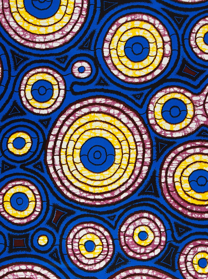 Vibrant blue yellow pink concentric super-wax vls7336.003