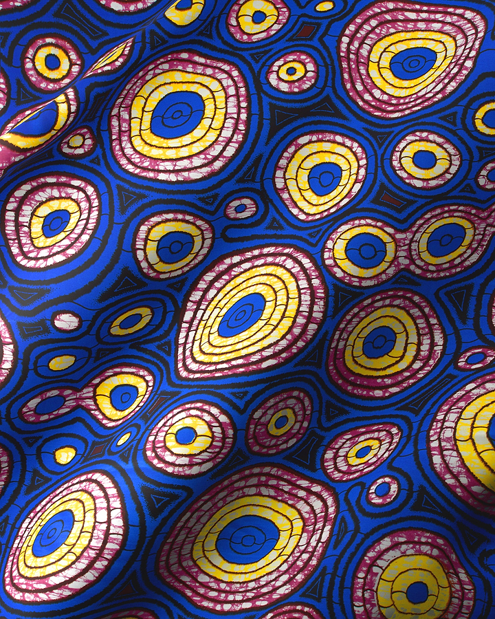 Vibrant blue fabric bold concentric super-wax vls7336.003