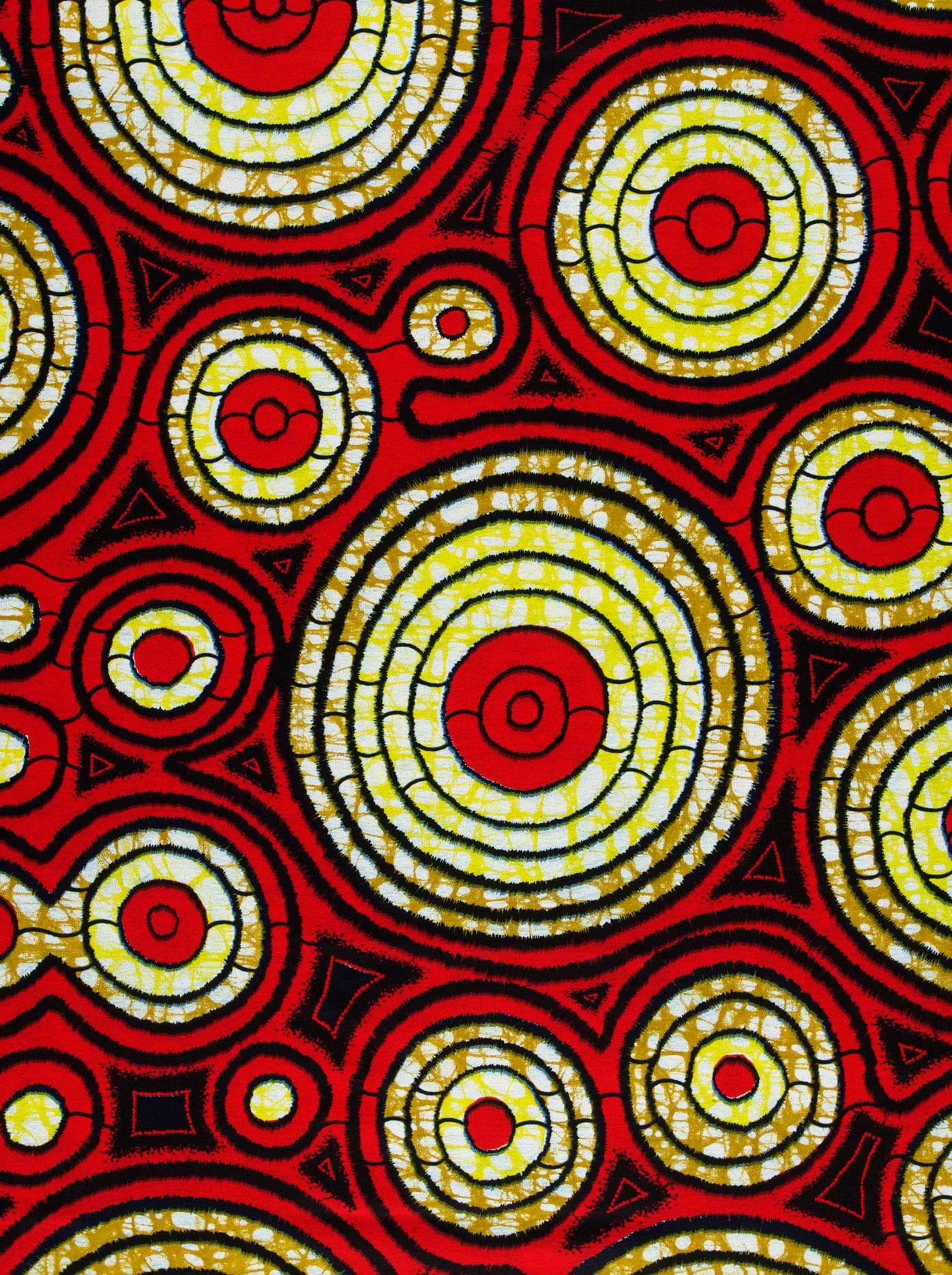 Vibrant red yellow concentric circle super-wax vls7336.004