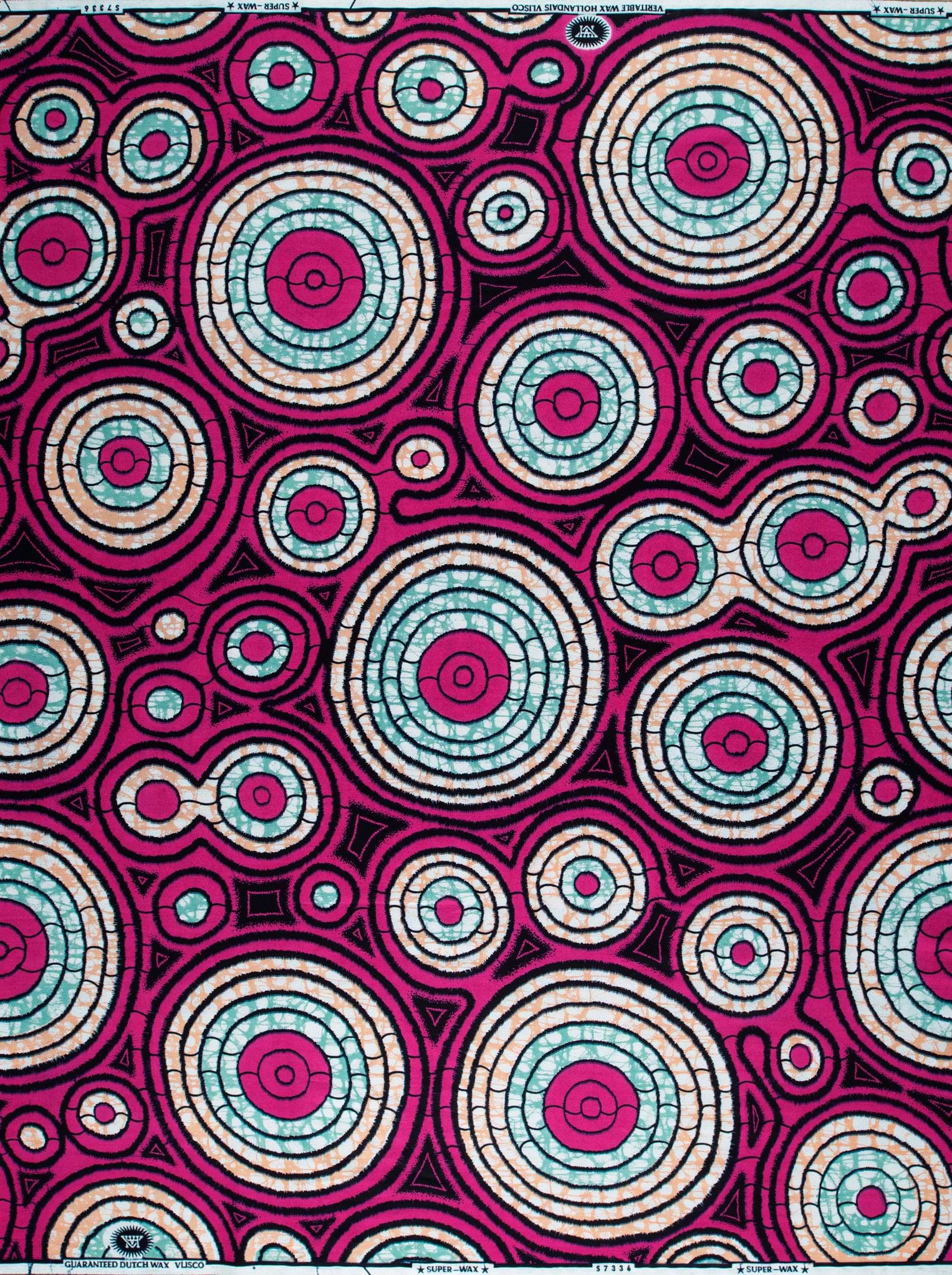 Vibrant magenta teal concentric circle super-wax vls7336.005
