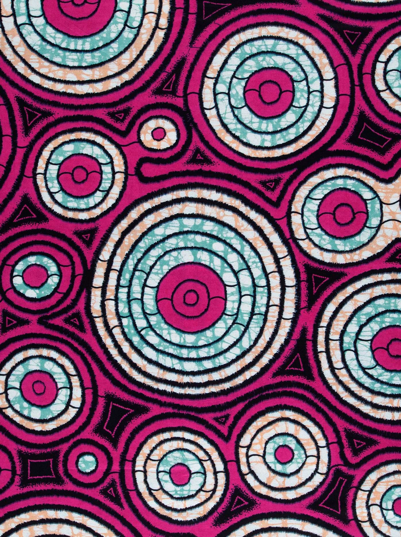 Vibrant magenta teal concentric circle super-wax vls7336.005