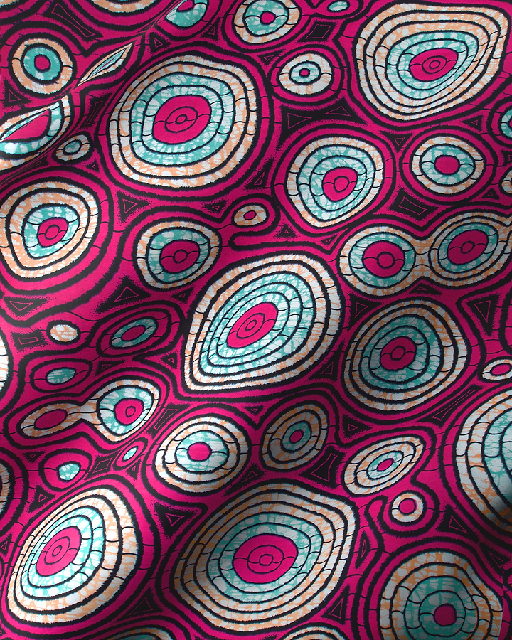 Vibrant magenta fabric bold pattern super-wax vls7336.005