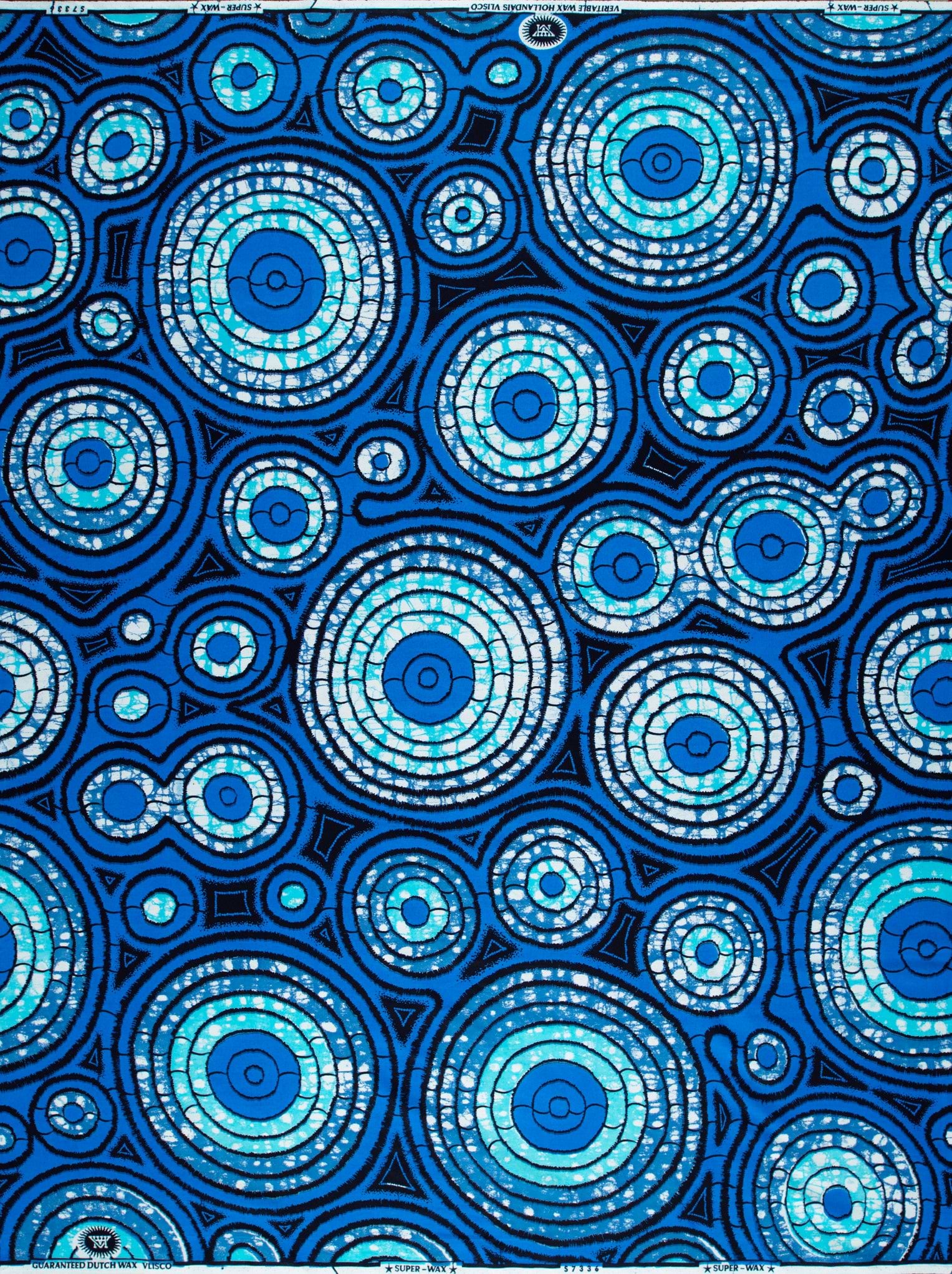 Vibrant blue fabric intricate circular super-wax vls7336.008