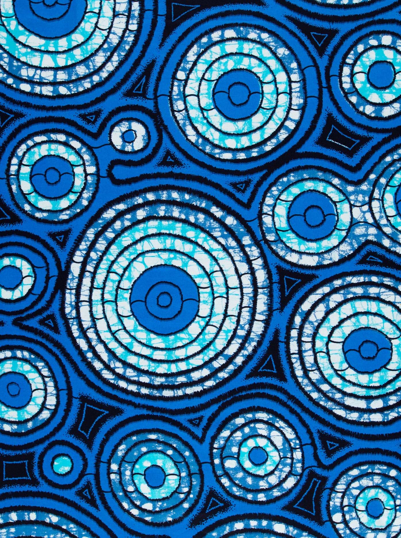 Vibrant blue teal circular patterned super-wax vls7336.008
