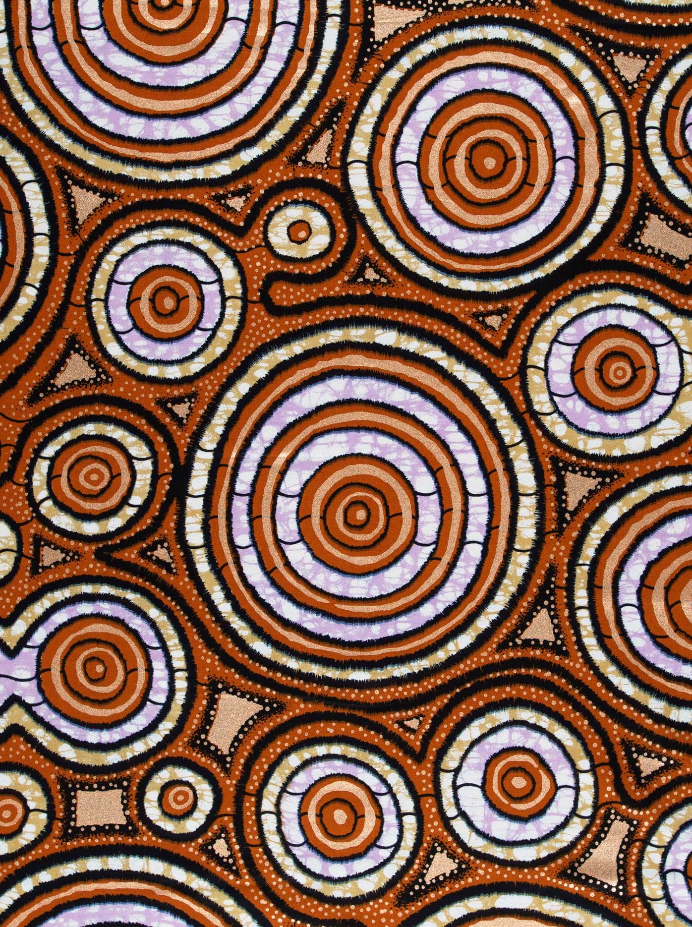 Aboriginal art fabric intricate concentric super-wax vls7336.013