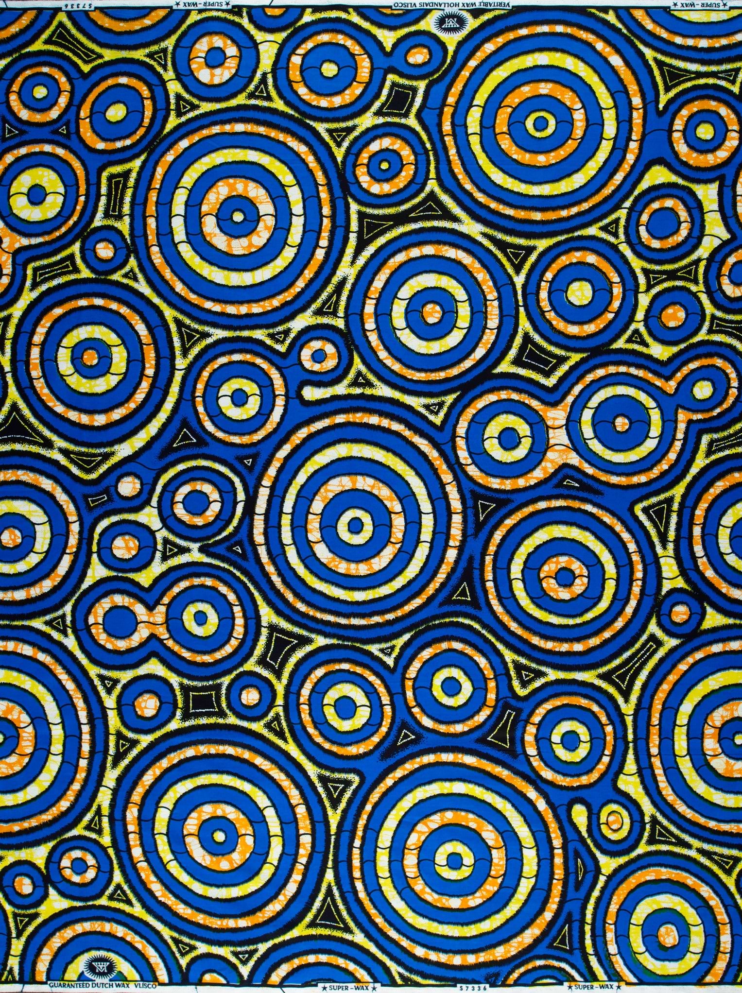 Vibrant blue yellow orange concentric super-wax vls7336.015