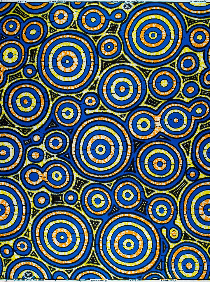 Vibrant blue yellow orange concentric super-wax vls7336.015