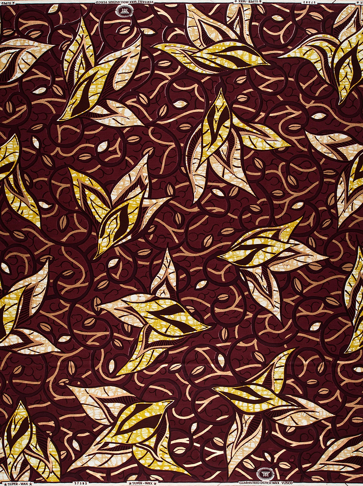 Rich maroon fabric adorned intricate super-wax vls7382.009
