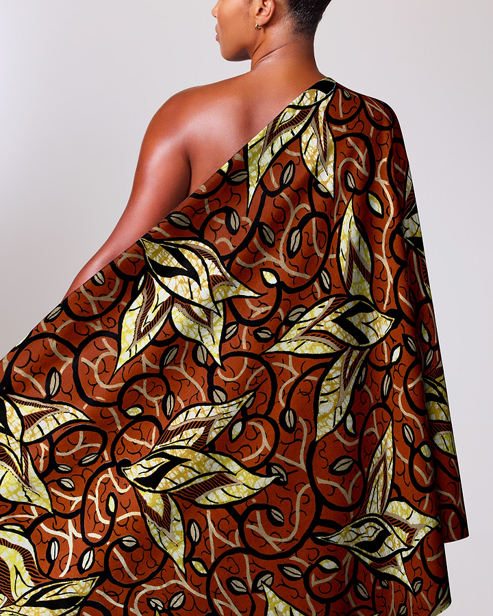 Vibrant one-shoulder dress rich rust super-wax vls7382.013