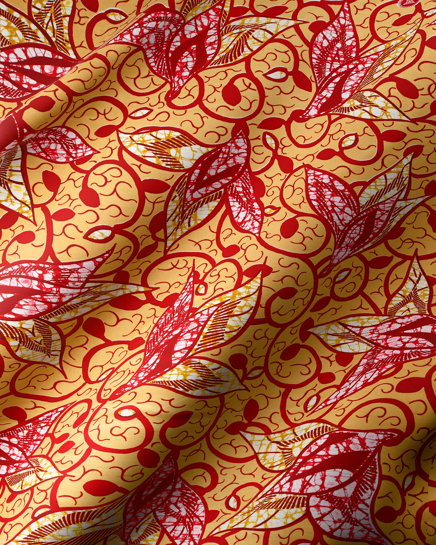 Vibrant orange fabric intricate red super-wax vls7382.014