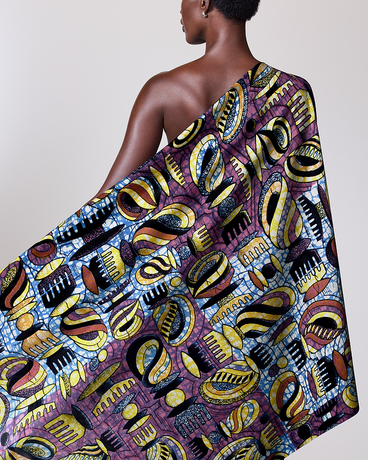 Vibrant one-shoulder wrap dress bold grand super-wax vls7429.001