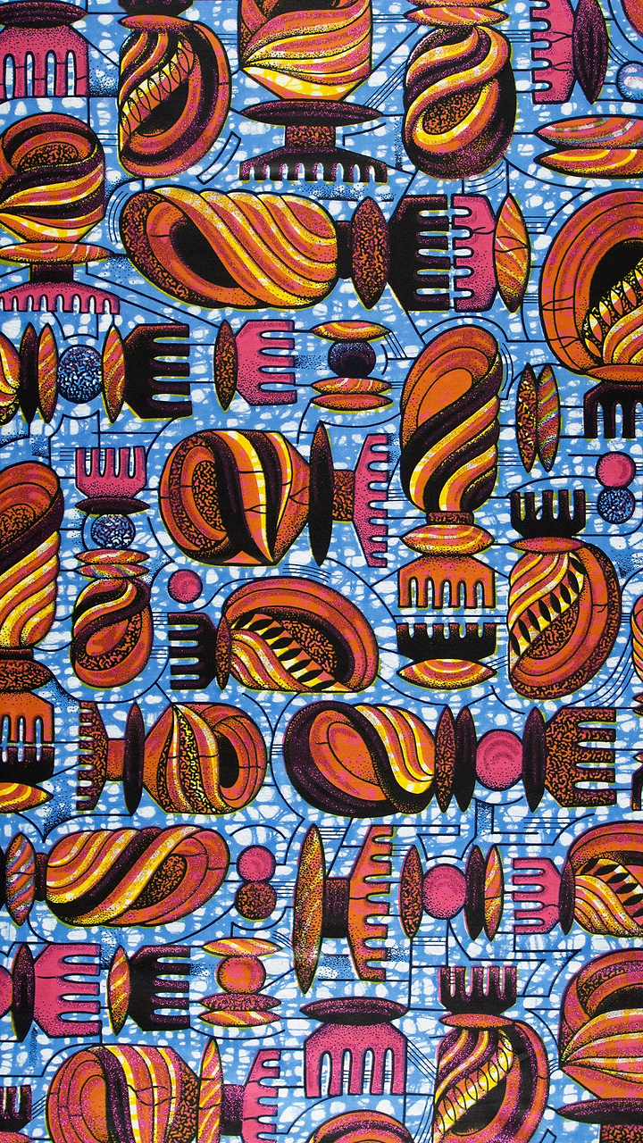 Vibrant orange pink black stylized grand super-wax vls7429.002