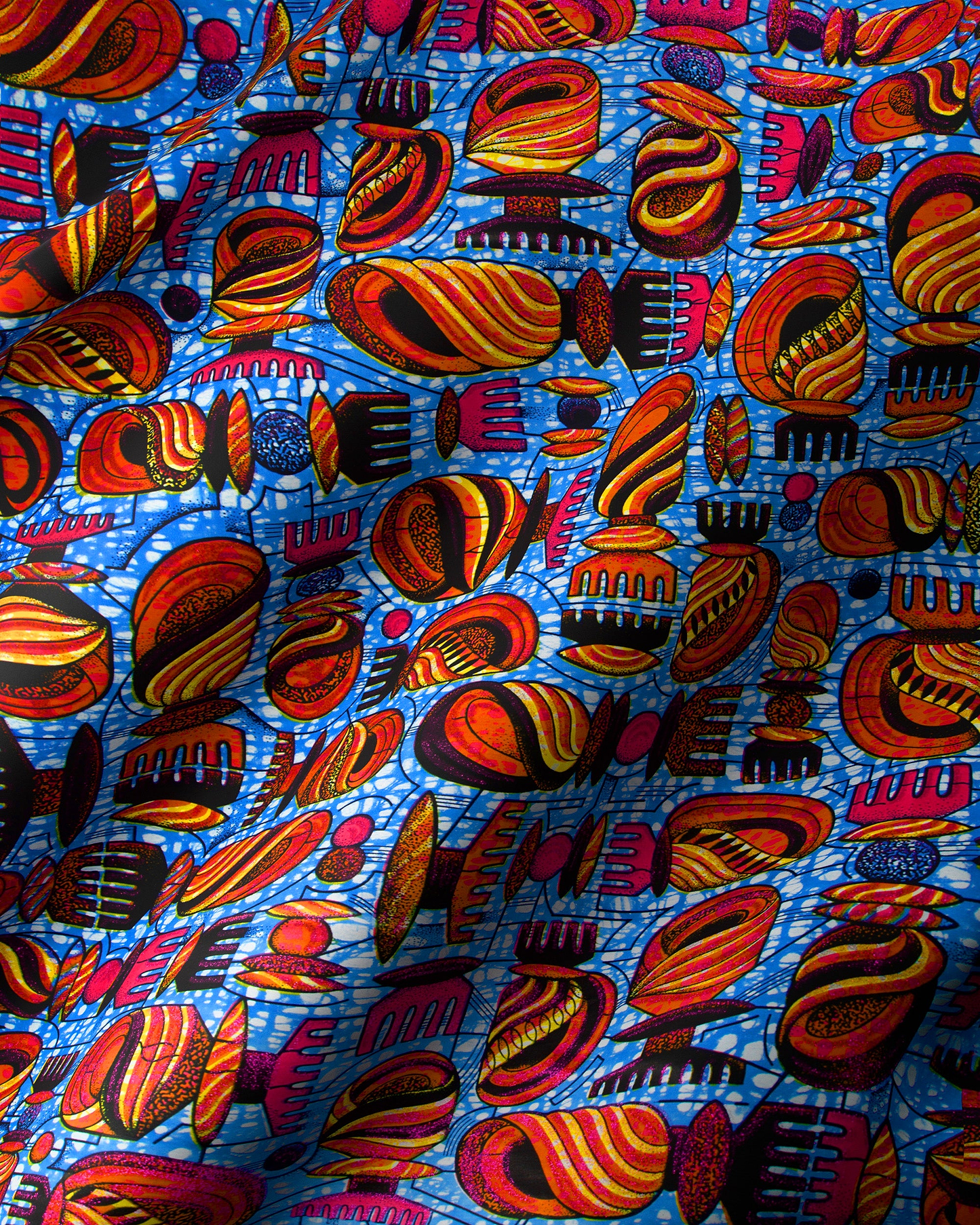 Vibrant blue fabric bold pattern grand super-wax vls7429.002