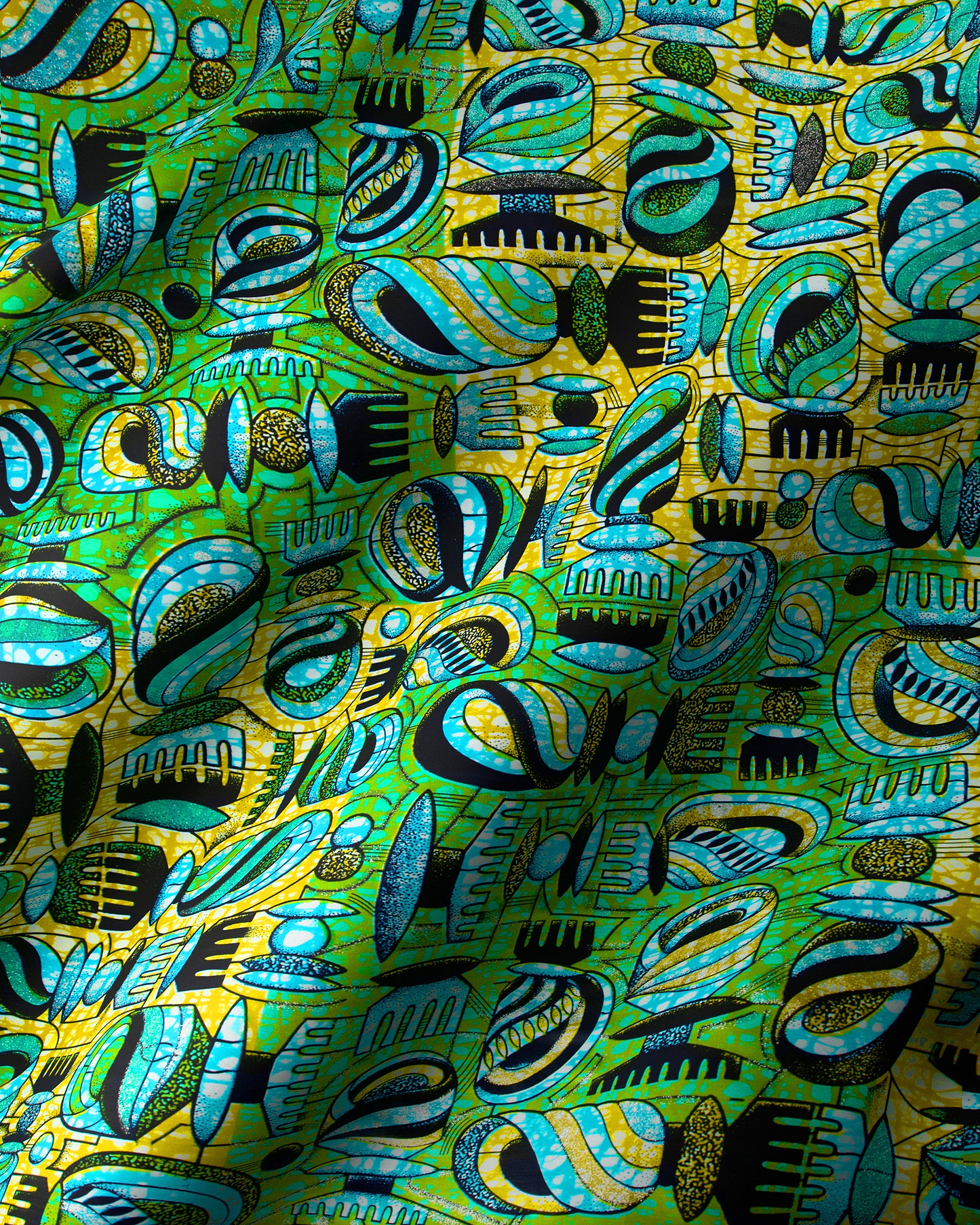 Vibrant green yellow fabric bold grand super-wax vls7429.005