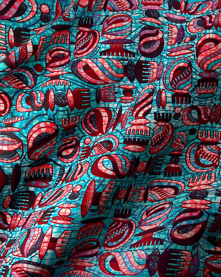 Vibrant turquoise fabric adorned bold grand super-wax vls7429.006