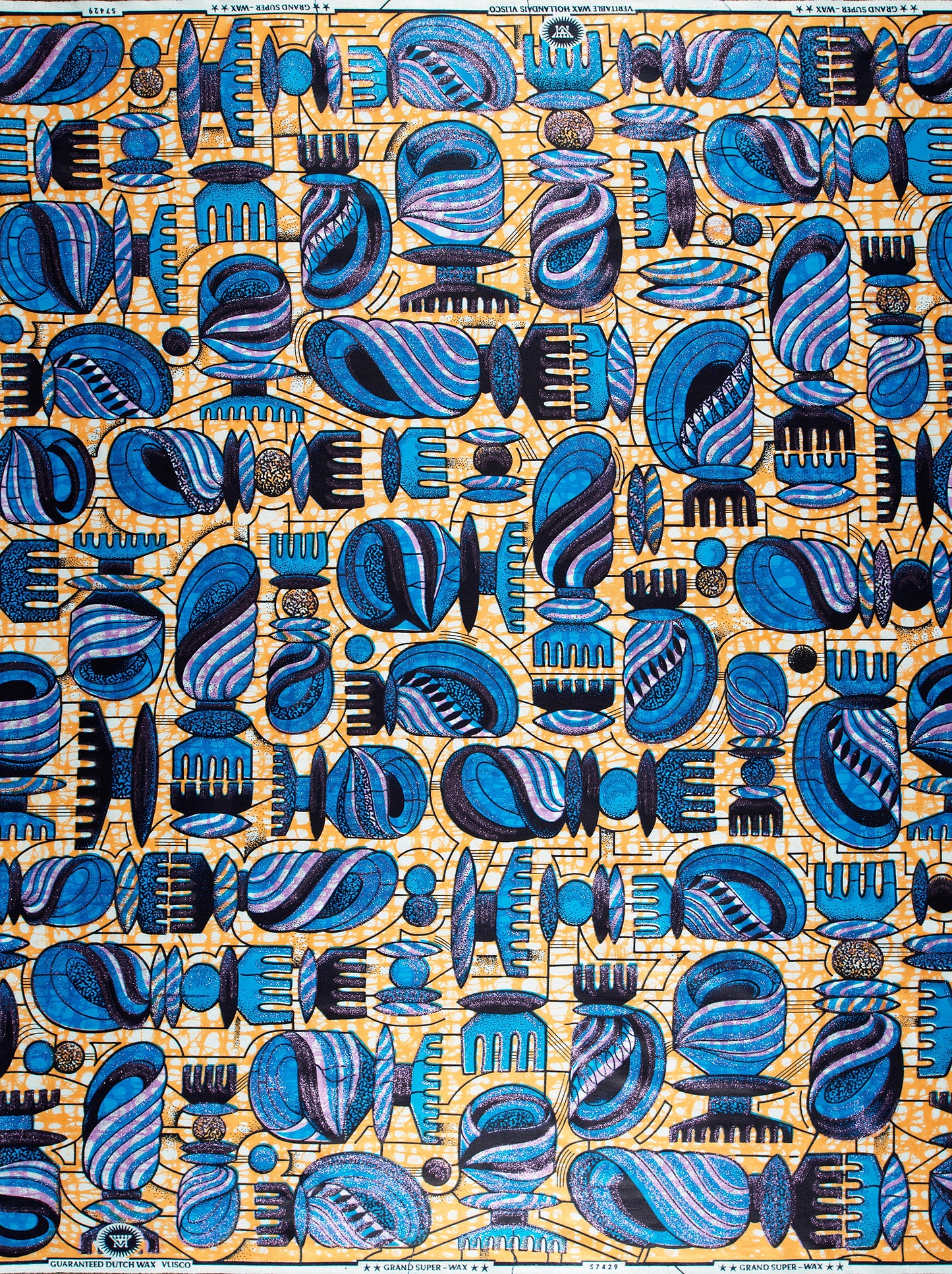 Vibrant blue black abstract geometric grand super-wax vls7429.007
