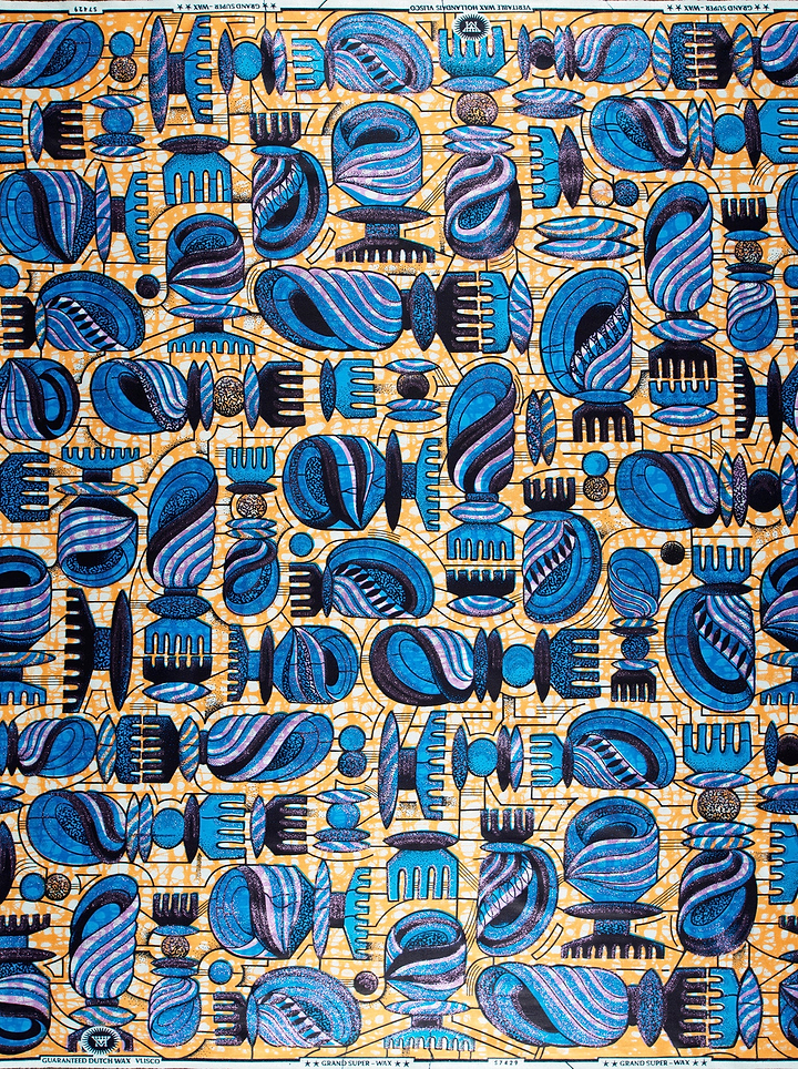 Vibrant blue black abstract geometric grand super-wax vls7429.007