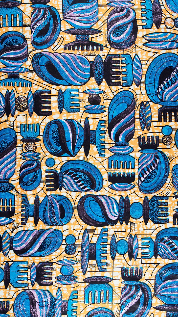 Vibrant blue black abstract geometric grand super-wax vls7429.007