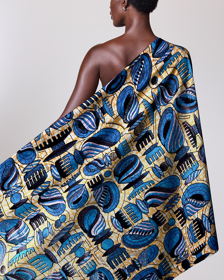 Vibrant one-shoulder wrap dress bold grand super-wax vls7429.007