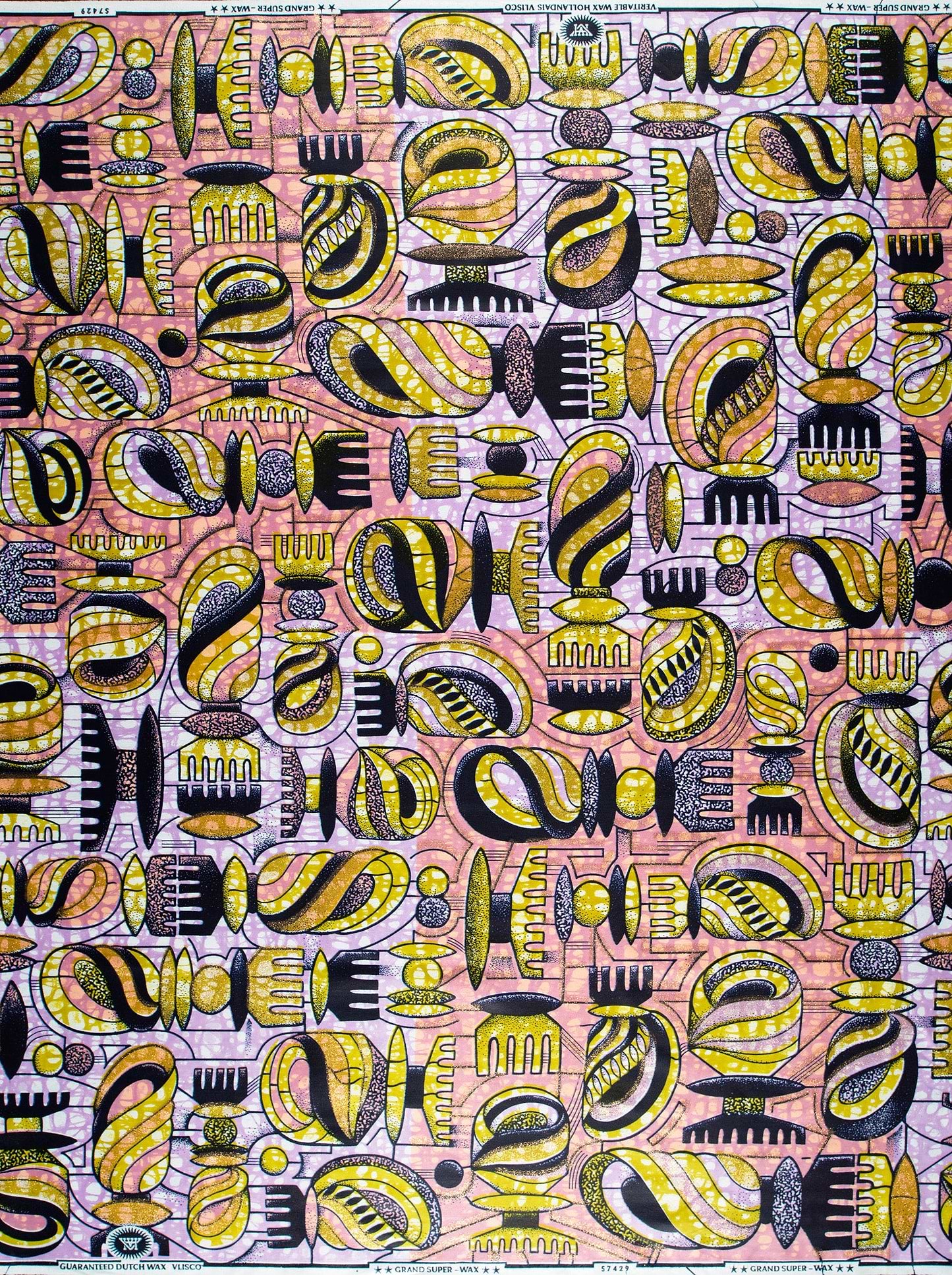 Vibrant abstract fabric bold yellow grand super-wax vls7429.008