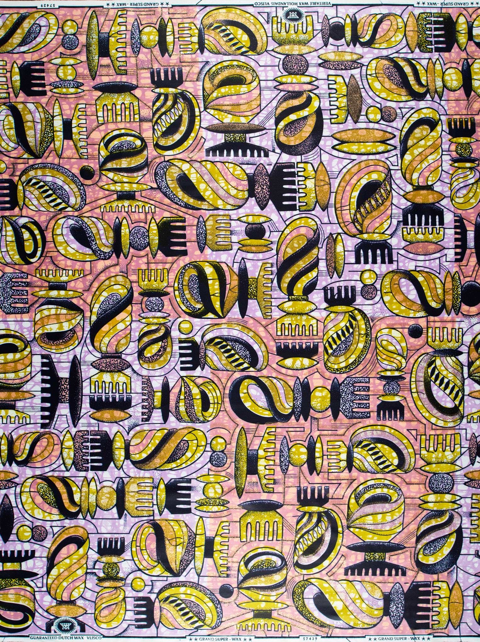 Vibrant abstract fabric bold yellow grand super-wax vls7429.008