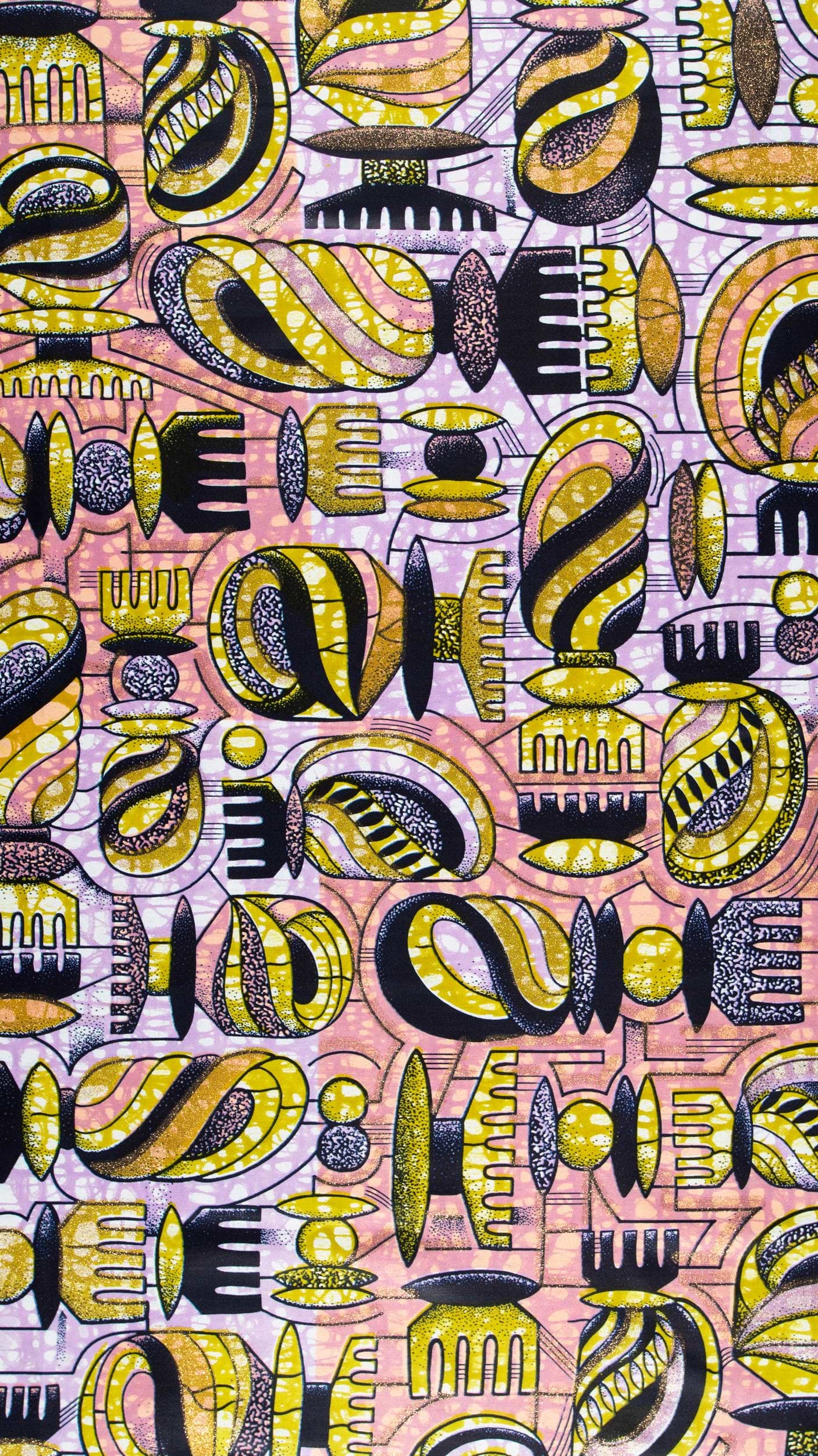 Vibrant pink yellow abstract patterned grand super-wax vls7429.008