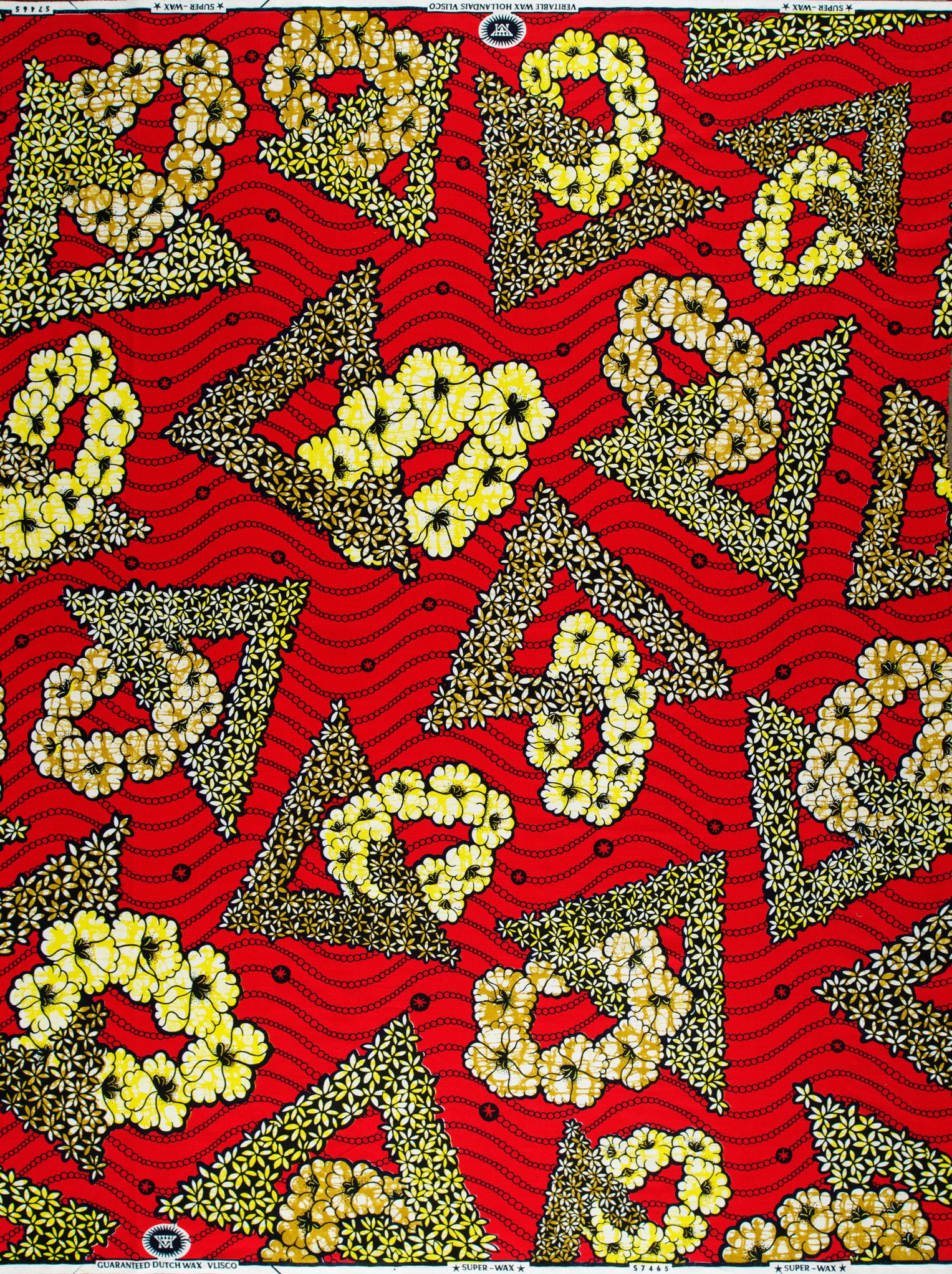 Vibrant red fabric bold yellow super-wax vls7465.003