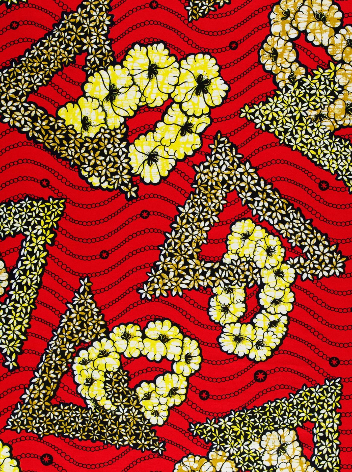 Vibrant red fabric adorned bold super-wax vls7465.003
