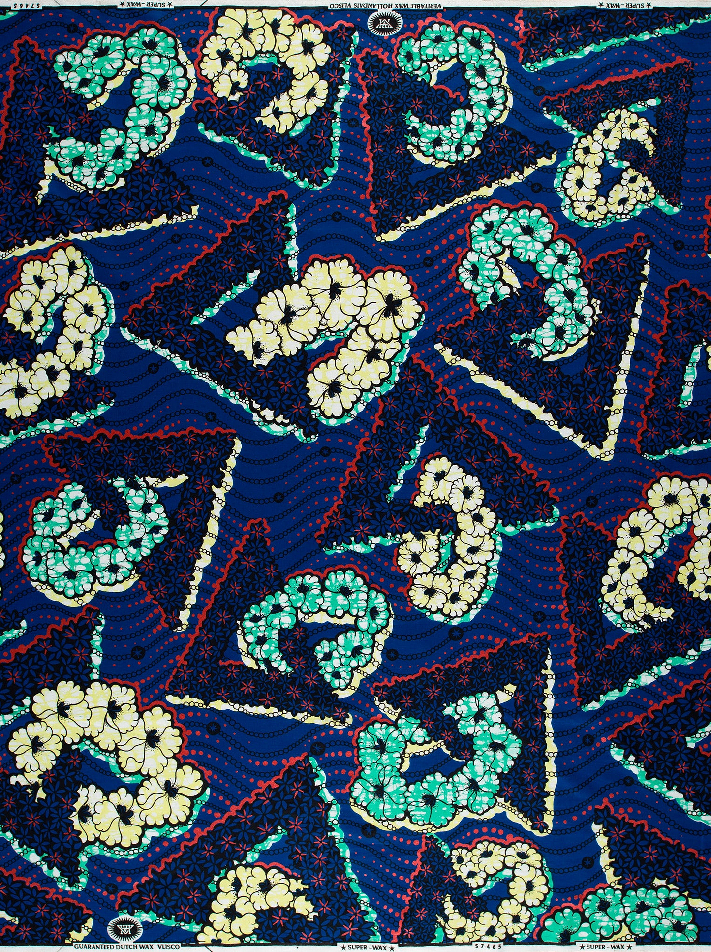 Vibrant blue fabric bold geometric super-wax vls7465.004