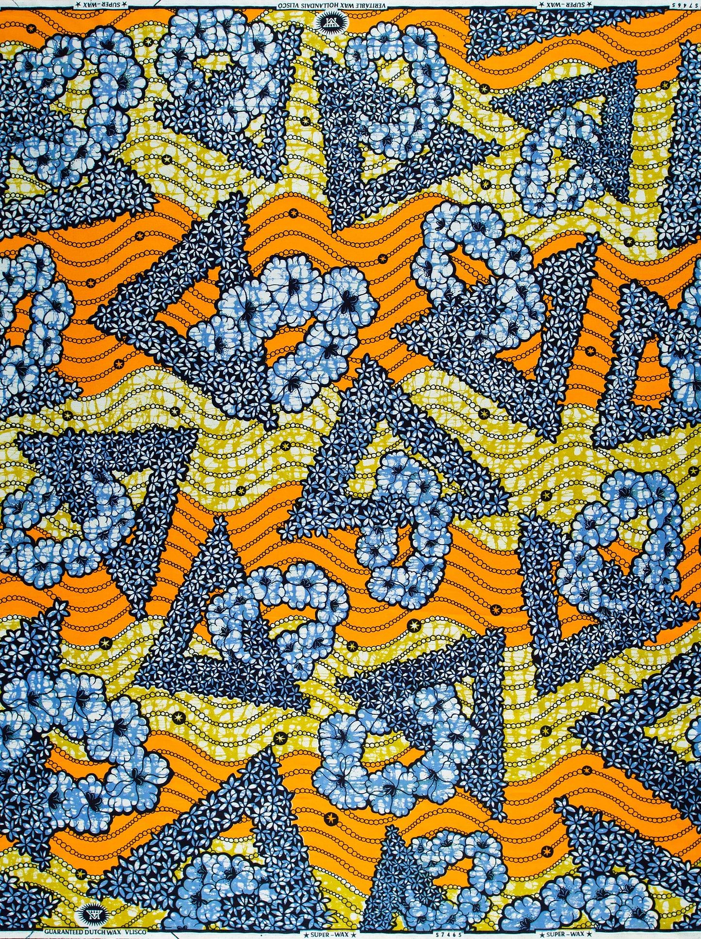 Vibrant orange yellow navy blue super-wax vls7465.006