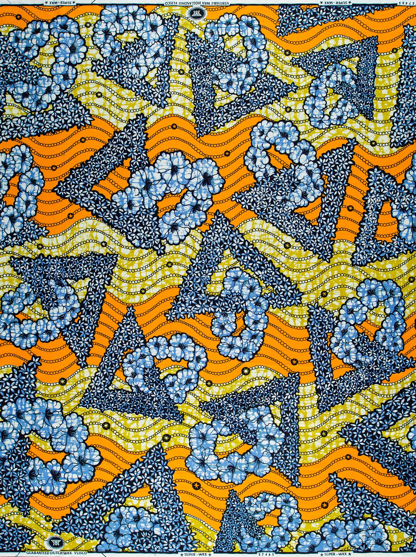 Vibrant orange yellow navy blue super-wax vls7465.006