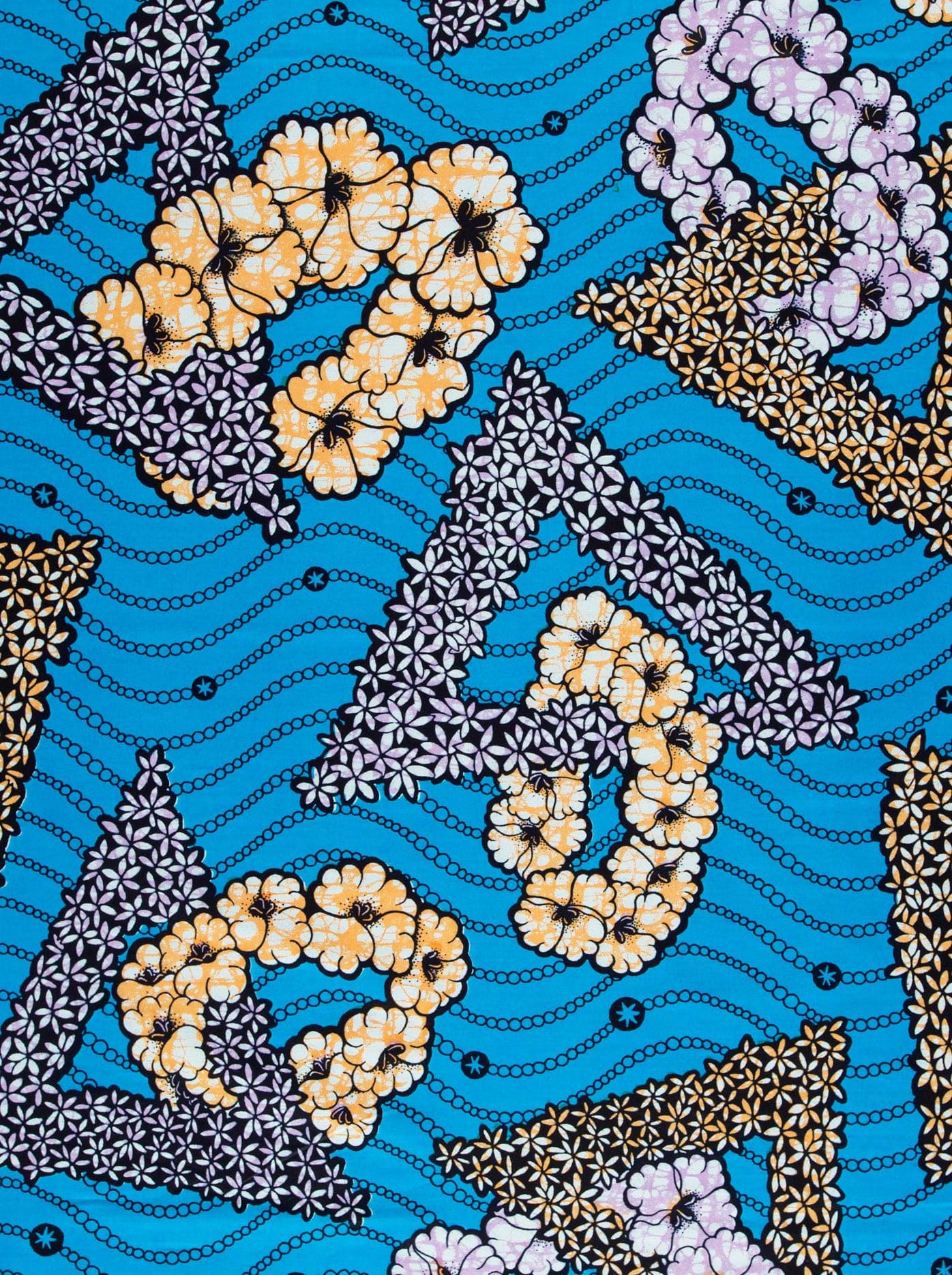 Vibrant blue fabric bold patterns super-wax vls7465.007