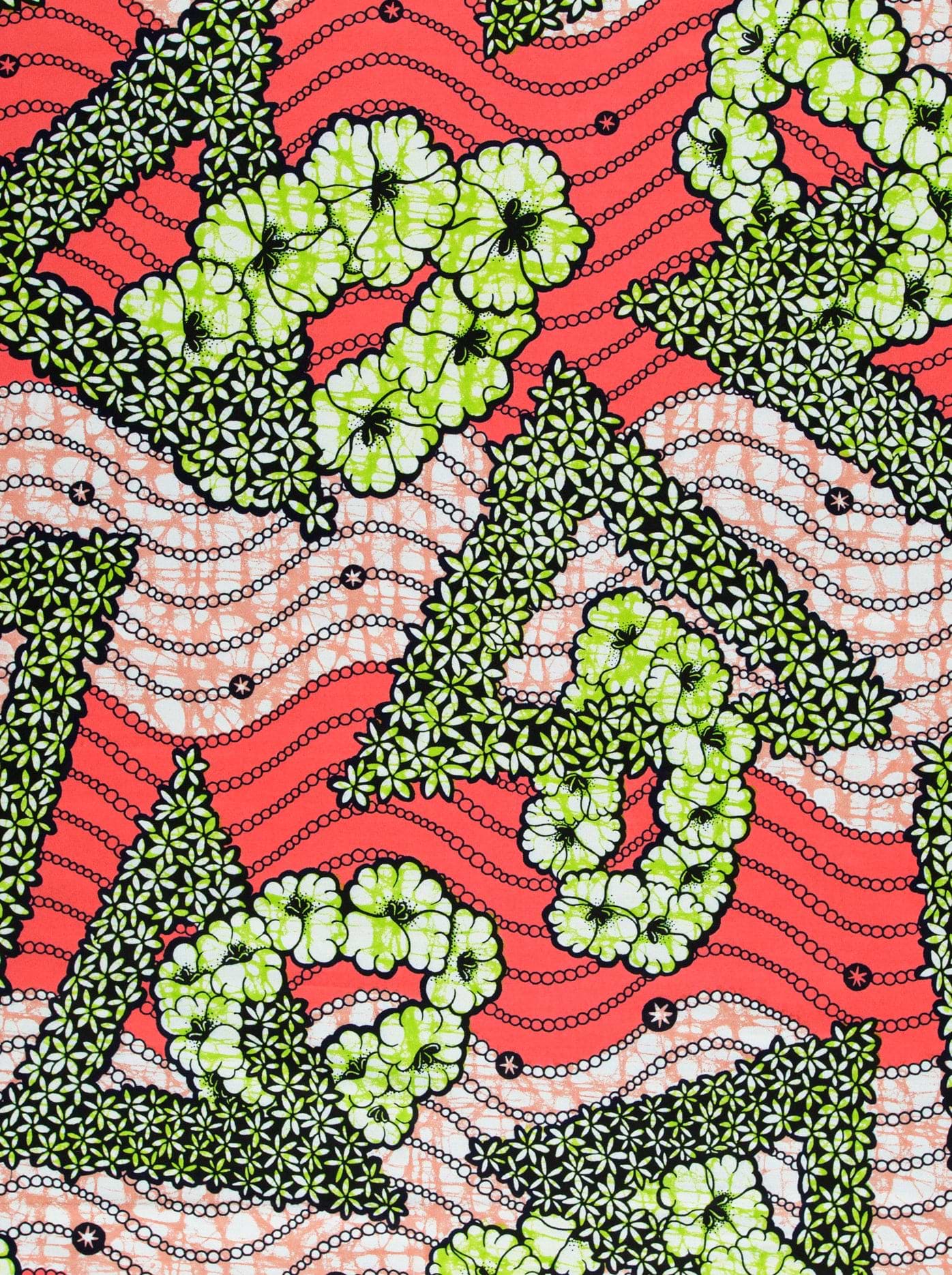 Vibrant red green white patterned super-wax vls7465.011